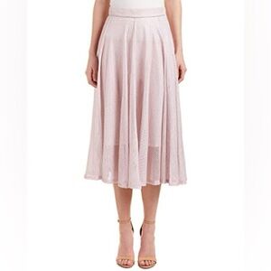 Maje Jalet Jupe Longue En Mes Rose Mesh Midi Skirt Size EU 36